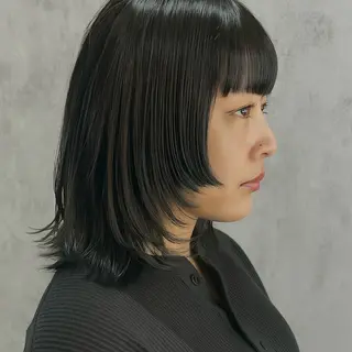 ミディアム カラー 【nui 茨木】 清水優のヘアスタイル