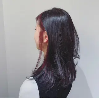 ミディアム 草野ゆずき⌇縮毛矯正 ⌇Wカラー⌇レイヤーのヘアスタイル