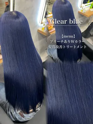 ロング カラー ヘアアレンジ ダメージレスカラー 🩵HIYO🩵のヘアスタイル