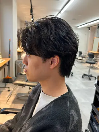 パーマ メンズ 船橋駅フェザーパーマ ニュアンスパーマ保立のヘアスタイル