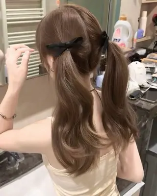 ロング カラー ヘアアレンジ 垢抜け透明感 カラー🪽ྀི🤎のヘアスタイル