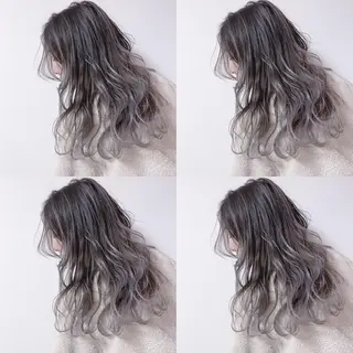 セミロング カラー ヘアアレンジ TAKUMAブリーチ /デザインカラーのヘアスタイル