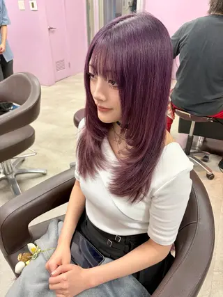 セミロング カラー 髙尾亮輔/ ボブ特化美容師のヘアスタイル