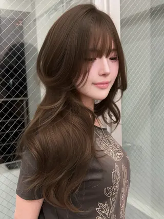 ロング 韓国ヘア💖Wカラー 💖透明感カラー💖のヘアスタイル