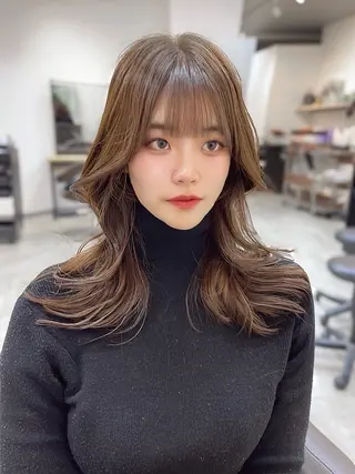 セミロング 韓国風レイヤー ショート/犬塚 優介のヘアスタイル