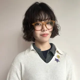 ミディアム カラー パーマ 伊藤ほのか/柔らかパ ーマ/ダブルカラーのヘアスタイル
