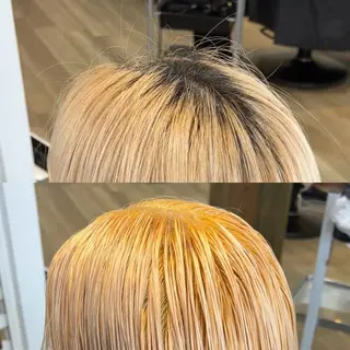 ミディアム 🎀ハイトーン/ 艶カラー/夕月🎀のヘアスタイル