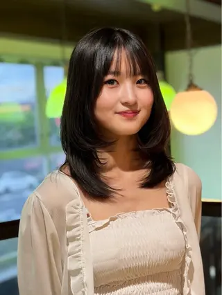 ミディアム ハッシュ・レイヤー ×髪質改善/松島大己のヘアスタイル