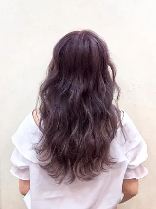 ロング カラー パーマ ヘアアレンジ 色落ちまでキレイに! !女性サロンのヘアスタイル