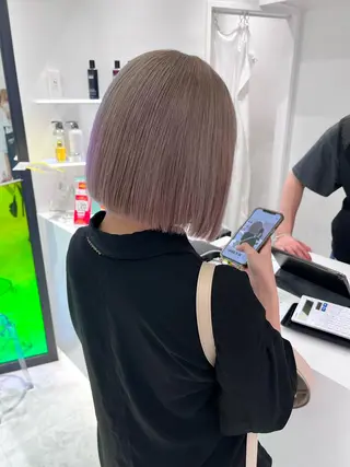 セミロング カラー ヘアアレンジ ダブルカラー｜ なおき｜池袋美容師のヘアスタイル