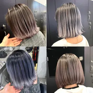 ミディアム カラー ヘアアレンジ 🧸ハイトーン🧸 ゆっきー🧸のヘアスタイル