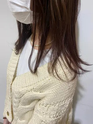 セミロング カラー BLOCK hair makeのヘアスタイル