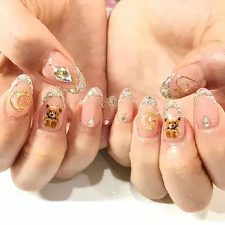 ネイル 渋谷／チップ長さ出し 👑アプレgel-xのネイルデザイン