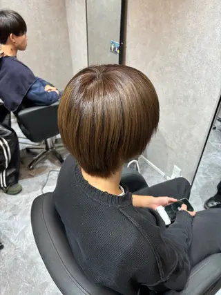 ショート 石井希武/学芸大学/ パーマ/縮毛矯正のヘアスタイル