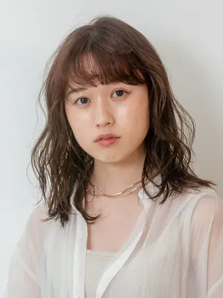 ミディアム カラー 豊中駅3分eha レッスンモデルのヘアスタイル