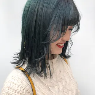 ミディアム カラー ヘアアレンジ 天神レイヤーカット No.1💖マユカのヘアスタイル