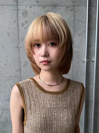 ミディアム カラー 柔め透明感血色カラー 暖色/レイヤー/ゆいのヘアスタイル