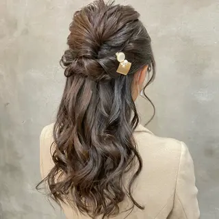 ロング ヘアアレンジ カット スパのヘアスタイル
