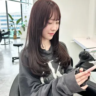 セミロング カラー 🏆ウルフ/レイヤー 指名No.1山口圭佑のヘアスタイル