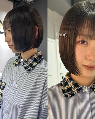 ショート カラー 縮毛矯正✖️ボブ職人 【圧倒的朝楽ボブ】のヘアスタイル