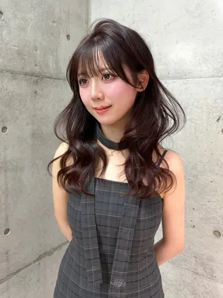 セミロング カラー ボブ縮毛/レイヤー 赤み消し/はるかのヘアスタイル