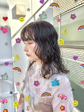ミディアム パーマ ブリーチパーマ 🎀Rumiのヘアスタイル