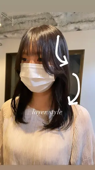 ロング カラー ヘアアレンジ REONA🪽✨薬院 レイヤーカット🫧のヘアスタイル