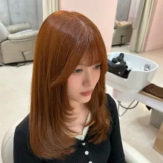 セミロング カラー AOI🎀 顔周り カット/透明感カラーのヘアスタイル