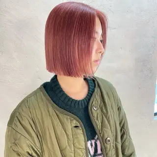 セミロング カラー ヘアアレンジ ボブ×柔らかいカラー 🌷misaki𓍼のヘアスタイル