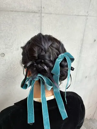 ミディアム ヘアアレンジ 勝野 麻美のヘアスタイル