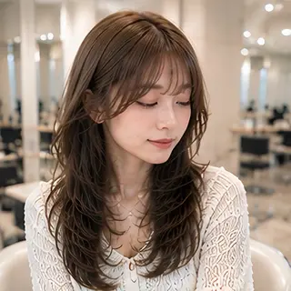 ロング 縮毛矯正/レイヤー/ 前髪カット/おばかんのヘアスタイル