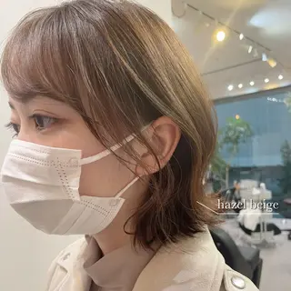 ミディアム カラー 美髪矯正/ベージュ カラー🧸綾里のヘアスタイル