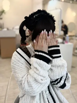 ミディアム ヘアアレンジ 梅田茶屋町ヘアセット 🎀RIONA🎀のヘアスタイル