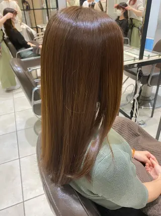 セミロング 美髪矯正透明感カラー 江川 和輝のヘアスタイル