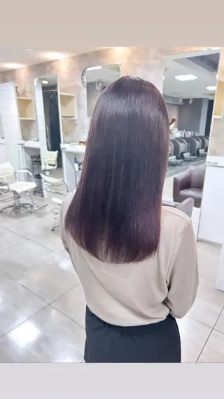 セミロング レイヤー/艶髪カラー 森本くるみのヘアスタイル