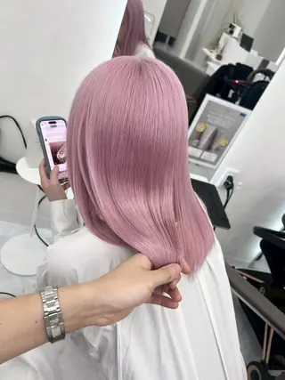 セミロング カラー 髪質改善ストレート髪 質改善カラー特化中崎のヘアスタイル