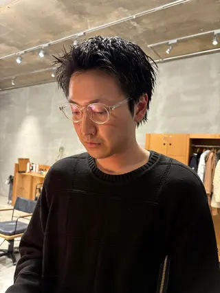 ショート メンズ 西宮北口パーマ 鮫島竜海のヘアスタイル
