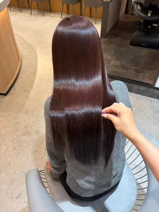 ロング カラー 美髪矯正/レイヤー ベージュ/はるかのヘアスタイル