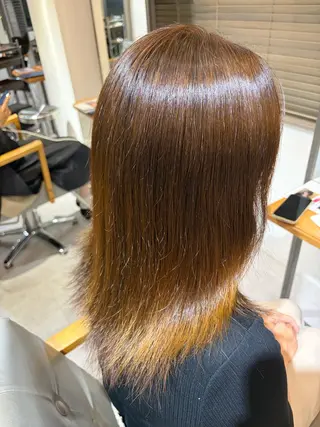 ミディアム 艶透明感カラー/ 暖色カラー/髪質改善のヘアスタイル