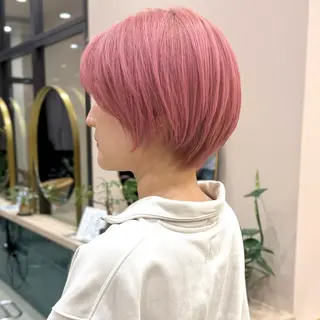 ショート カラー 艶ブリーチカラー✨ ボブレイヤーSakiのヘアスタイル