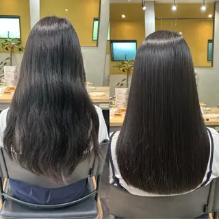 ロング パーマ hub hair レイヤー/透明感のヘアスタイル