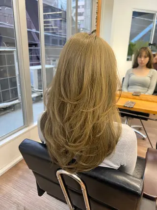 セミロング カラー 渋谷レイヤーカット❌ 縮毛矯正専門/武田涼のヘアスタイル