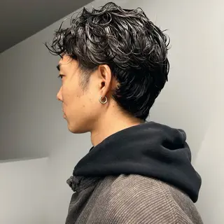 ショート パーマ メンズ メンズパーマ本町/ 心斎橋ナカムラヒロトのヘアスタイル