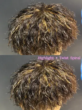 カラー パーマ メンズ レディースモデル募集 無料/田中海斗のヘアスタイル