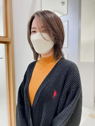 ミディアム カラー 緒方リエ 時短ショート・ボブのヘアスタイル