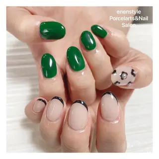 ミディアム ネイル 🐾enen style 🐾のネイルデザイン