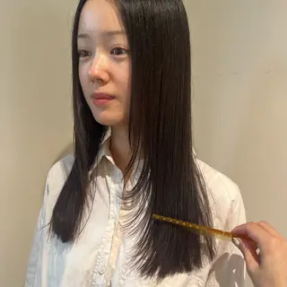 セミロング カラー nishi fuyumiのヘアスタイル