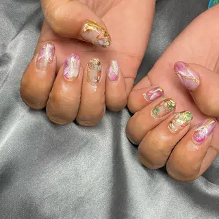 ミディアム カラー パーマ ヘアアレンジ メンズ キッズ ネイル マツエク・マツパ アイブロウ el. by Aoのネイルデザイン
