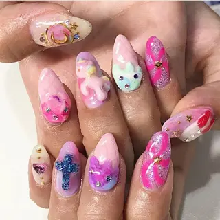 ネイル 渋谷／チップ長さ出し 👑アプレgel-xのネイルデザイン
