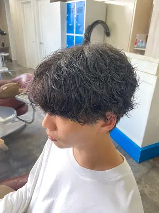 ショート パーマ メンズ カットパーマ✂️ 小坂田玲亜のヘアスタイル